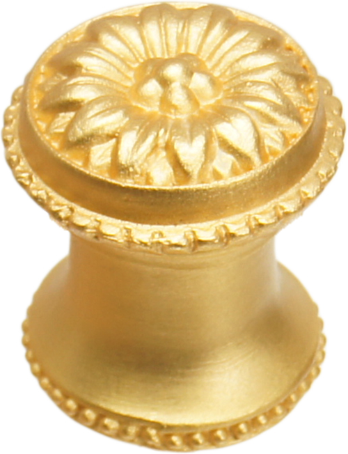 Acanthus small knob with flared foot Rosette style in Antique Brass. 831B-8