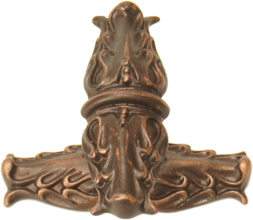 Acanthus Carpe Diem 836839-22 Oil Rub Bronze leave large knob w/ rope small back plate Romanesque style 836839-22