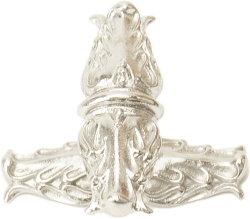 Acanthus Carpe Diem 836839-24 Platinum leave large knob w/ rope small back plate Romanesque style 836839-24