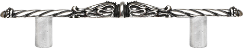 Acanthus 4'' cc pull Romanesque style in Gilded Mercury. 843-9
