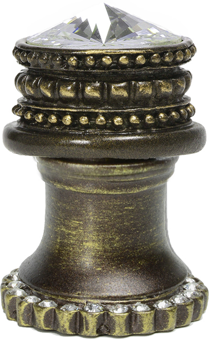 Cache Caché medium round knob with halo platform with 24 Swarovski Clear Crystals 860H-3C