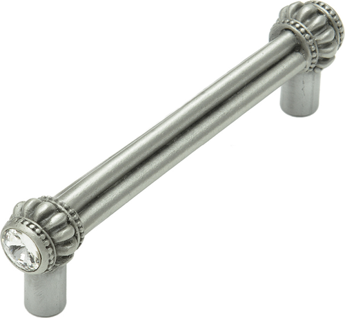 Cache Caché double 4'' cc pull with 2 rivoli Swarovski Clear Crystals 862-11C