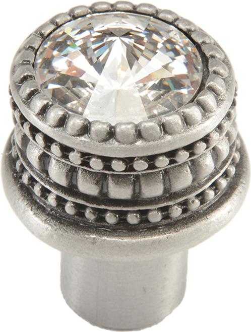 Cache Caché medium round knob with an 16mm rivoli Swarovski Clear Crystal 863-11C