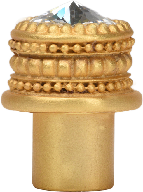 Cache Caché medium round knob with an 16mm rivoli Swarovski Clear Crystal 863-8C