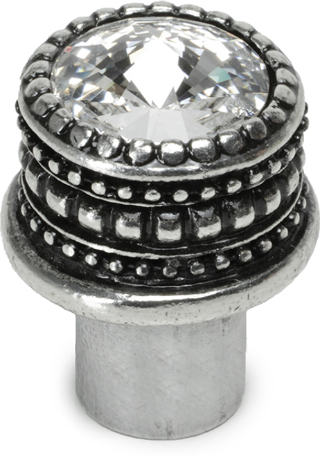 Cache Caché medium round knob with an 16mm Swarovski Clear Crystal in Chalice. 863-9C