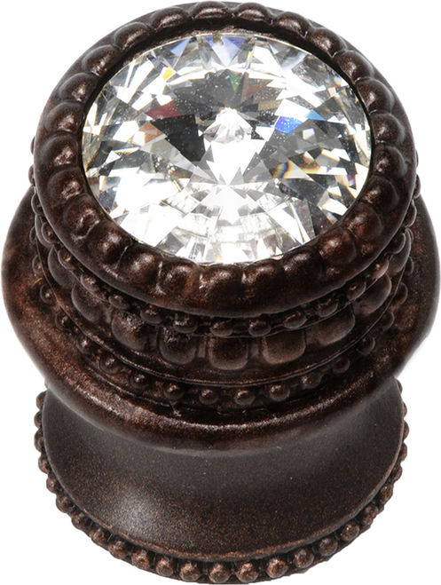 Cache Caché medium round knob with flared foot with an 16mm Swarovski Clear Crystal 863B-22C