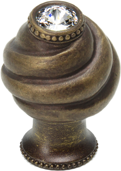 Cache Caché knob with flared foot with Swarovski Clear Crystals 868B-3C