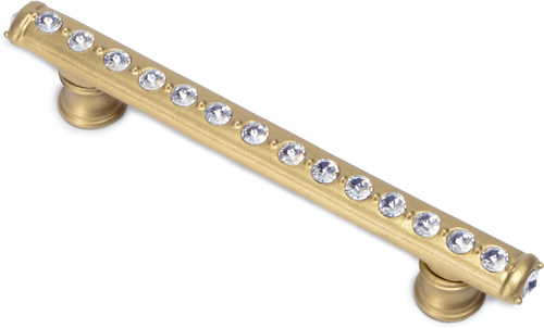 Cache Caché 4'' cc pull with flared feet with center of Swarovski Clear Crystals in Soft Gold. 871B-27C