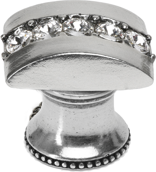 Cache Caché rectangle knob with flared foot with center of 5 rivoli Swarovski Clear Crystals in Chalice. 872B-9C Cache Caché rectangle knob with flared foot with center of 5 rivoli Swarovski Clear Crystals in Chalice. 872B-9C