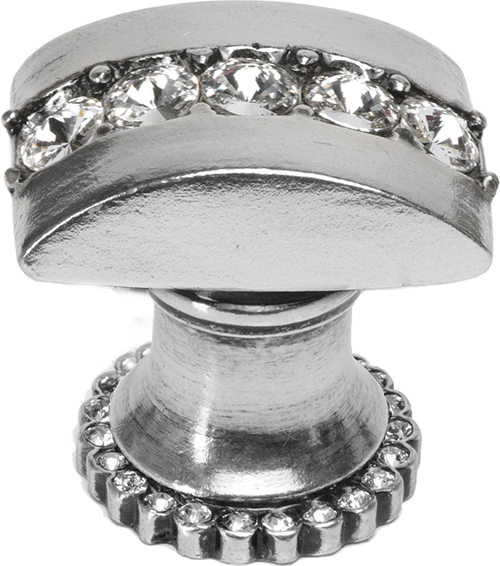 Cache Caché rectangle knob with halo platform with center of 28 Swarovski Clear Crystals 872H-9C