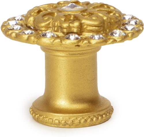 Cache Caché medium round knob with flared foot with Swarovski Clear Crystals 873B-8C