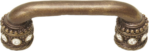 Cache Caché 3'' cc pull with Swarovski Clear Crystals & sleeves in Antique Brass 896-3C