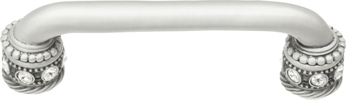 Cache Caché 4'' cc pull with Swarovski Clear Crystals & sleeves in Satin. 897-11C