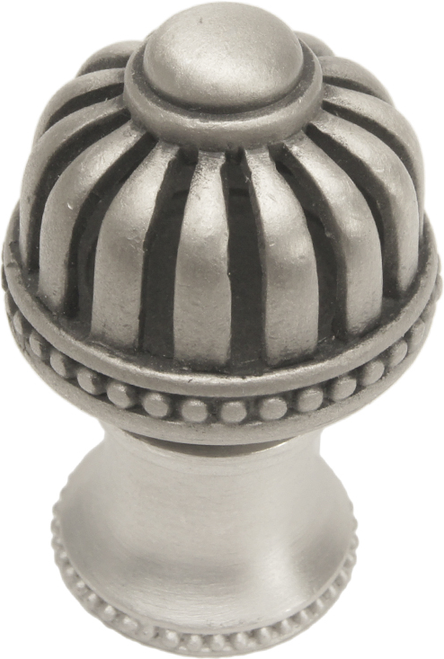Cricket Cage medium round knob with flared foot in Satin. 954B-11