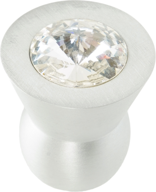Latitude Cone aluminum knob; 16mm clear crystals; satin nickel finish CA16C