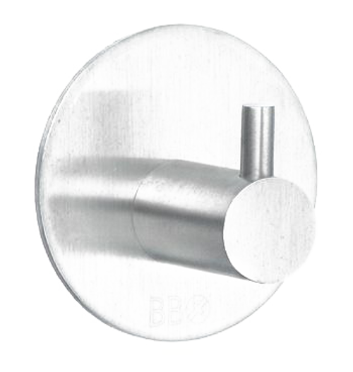 Beslagsboden Self Adhesive Hook 2'' In Brushed Stainless Steel B1101  in Brushed Stainless Steel