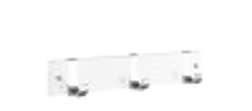 Beslagsboden Hook Rack 5'' In White Wood / Satin Aluminum BX1075  in White Wood Beslagsboden Hook Rack 5'' In White Wood / Satin Aluminum BX1075  in White Wood