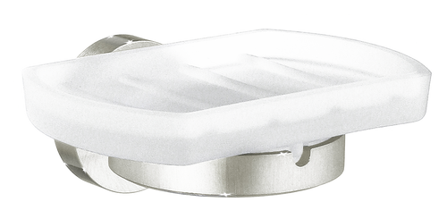Home Holder with Frosted Glass Soap Dish In Brushed Nickel H342N  in Brushed Nickel