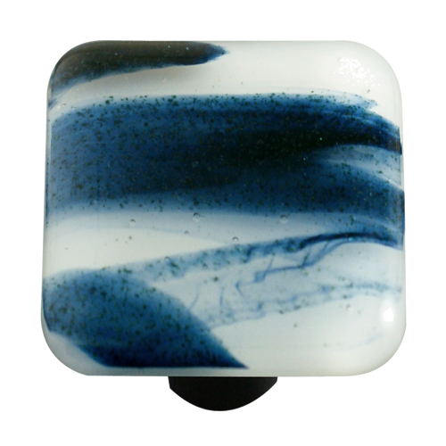 Swirl Collection Metallic Blue Clear Knob