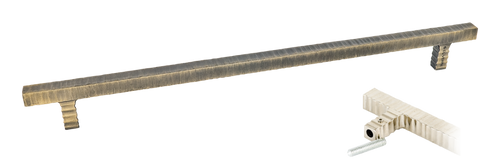Forged 3 Square Bar Pull, Pair 17 14'' C-FC310-BB  in Antique Brass