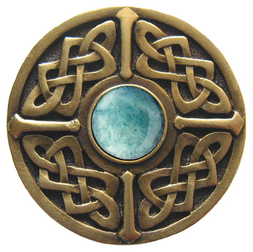 Celtic Jewel Knob  NHK-158-GA  in Antique Brass