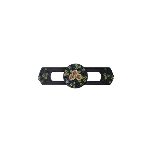 Delaney's Rose Pull Dark Brassyellow Coral Flower NHP-671-DB-D  in Dark Brass (Enameled)