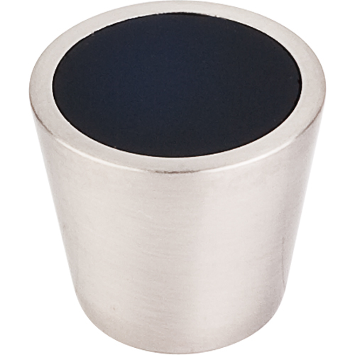 Black Crystal Center Knob 34''   TK130  in Brushed Satin Nickel Shell