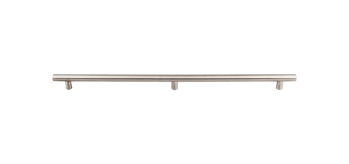 Stainless Hollow Bar Pull 3 Posts 2x15 38'' cc H10  in Brushed Stainless Steel