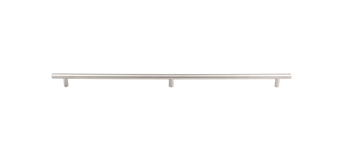 Stainless Solid Bar Pull 3 Posts 2x 18 18'' cc 12  in Brushed Stainless Steel