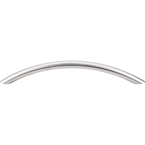 Stainless Solid Bowed Bar Pull 6 516'' cc 16  in Brushed Stainless Steel