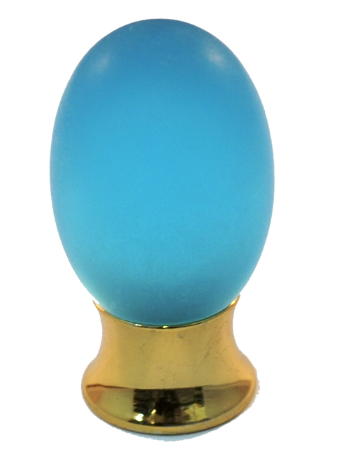 Athens Light Blue Polyester with Solid Brass Knobs