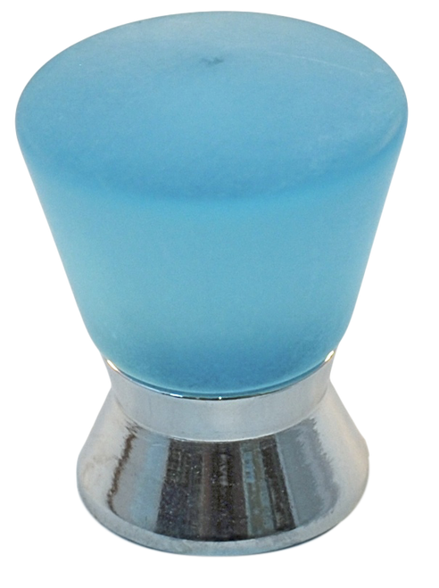 Athens Light Blue Polyester with Solid Brass Knobs
