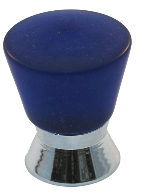 Athens Cobalt Blue Polyester with Solid Brass Knobs