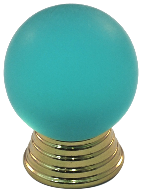 Athens Turquoise Polyester with Solid Brass Knobs