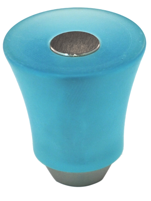 Athens Light Blue Polyester with Solid Brass Knobs