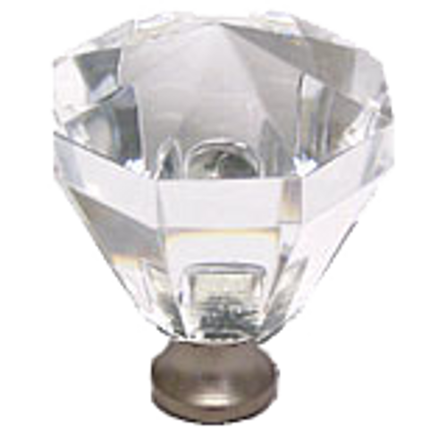 Octagon 1-1/4'' Crystal Knob with Satin Nickel Base