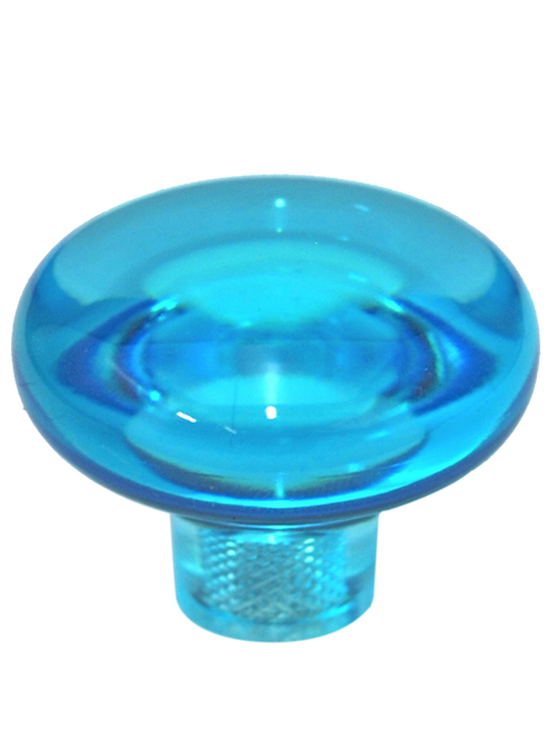 Caribbean Blue Clear Mushroom Knob