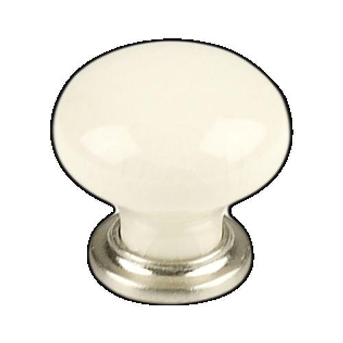 Knob, 1-3/8-Inch Diameter, Satin Nickel/Cream Crackle Antique Pewter/Grey Crackle Finish