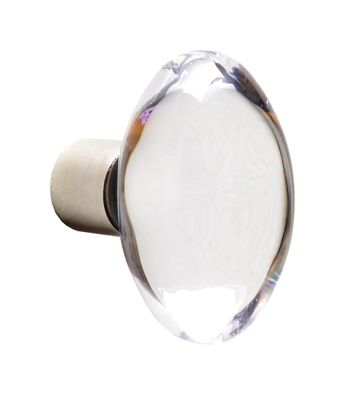 Oval Crystal Cabinet Knob  1 34'' CK150  in Silicon Bronze Brushed