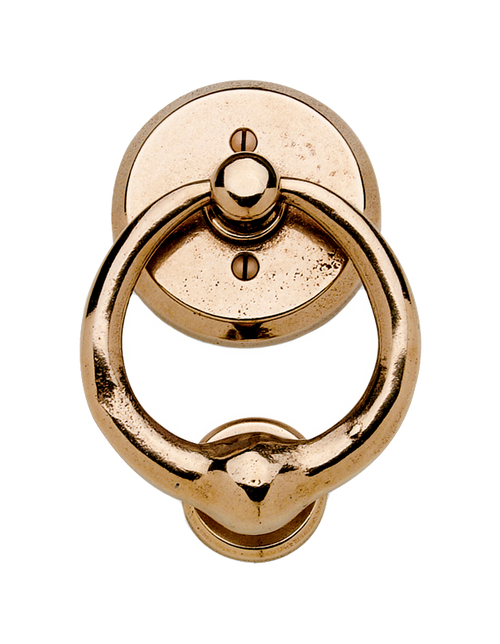 Round Door Knocker - Ring DK4-E30403  in Silicon Bronze Brushed