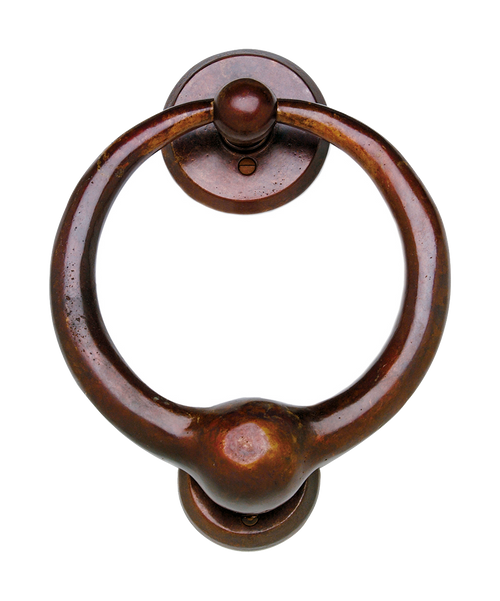 Round Door Knocker - Ring DK7-E10800  in Silicon Bronze Brushed