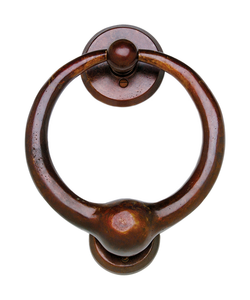 Round Door Knocker - Ring DK7-E30803  in Silicon Bronze Brushed