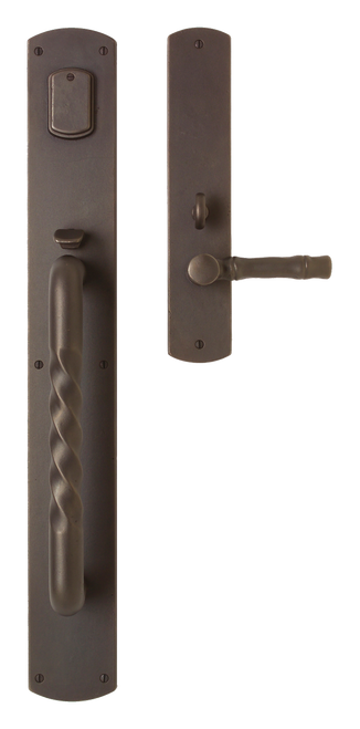 Curved Entry Set - Entry Mortise Lock G505-E506-EML in Silicon Bronze Brushed