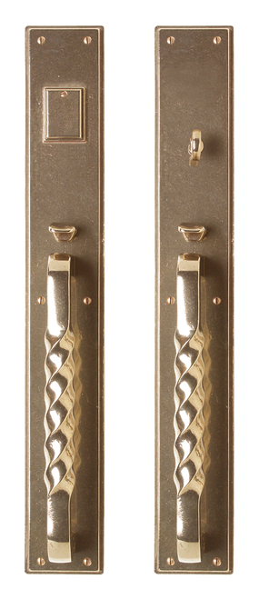 Stepped Entry Set - Entry Mortise Lock G326-E313-EML in Silicon Bronze Brushed