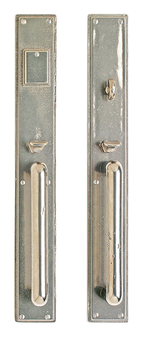 Stepped Entry Set - Entry Mortise Lock G301-E363-EML in Silicon Bronze Brushed