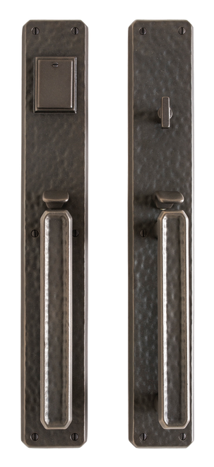 Hammered Entry Set - Entry Mortise Lock G30433-G30432-EML in Silicon Bronze Brushed