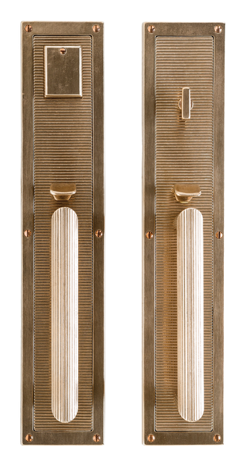 Flute Entry Set - Entry Mortise Lock G130-G132-EML in Silicon Bronze Brushed
