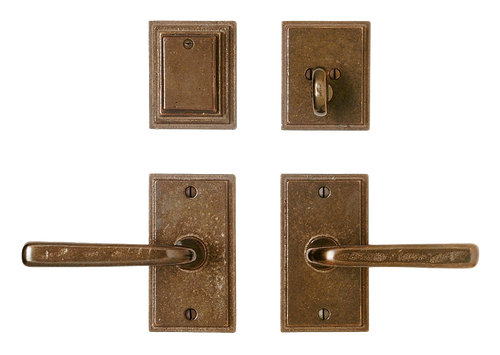 Stepped Entry Set - Patio Dead BoltSpring Latch E304-E304-IP318-PDB in Silicon Bronze Brushed