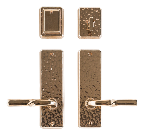 Hammered Entry Set - Patio Dead BoltSpring Latch E30406-E30407-PDB in Silicon Bronze Brushed