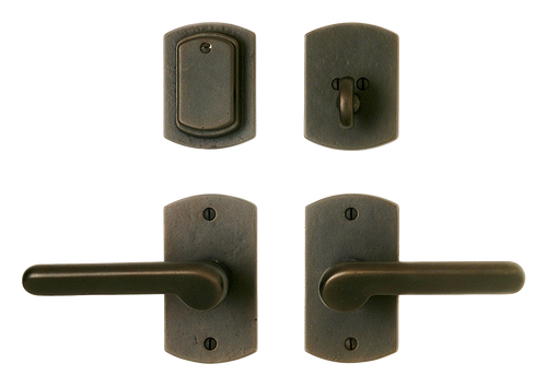 Curved Entry Set - Entry Dead Bolt Spring Latch E504-E504-DB511-EDB in Silicon Bronze Brushed